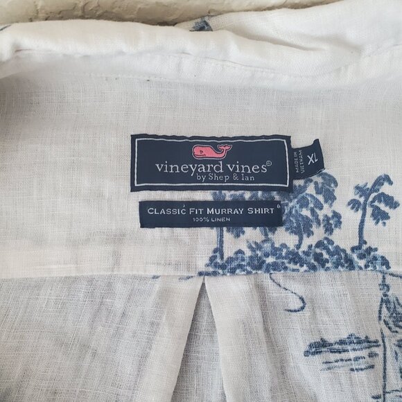 Vineyard Vines XL White 100% Linen Short Sleeve Button Down - Picture 8 of 8